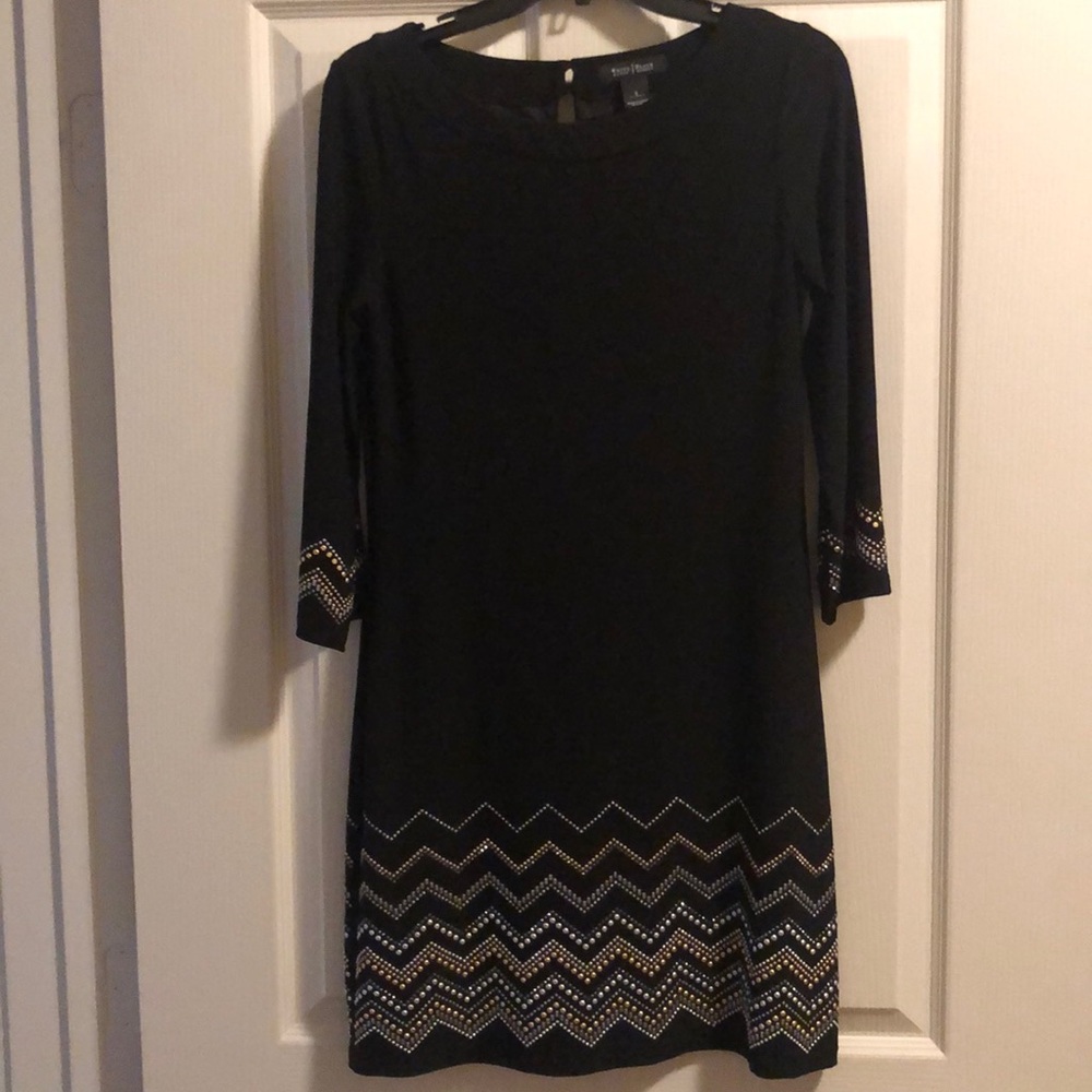 WHBM Small 3/4 sleeve black dress